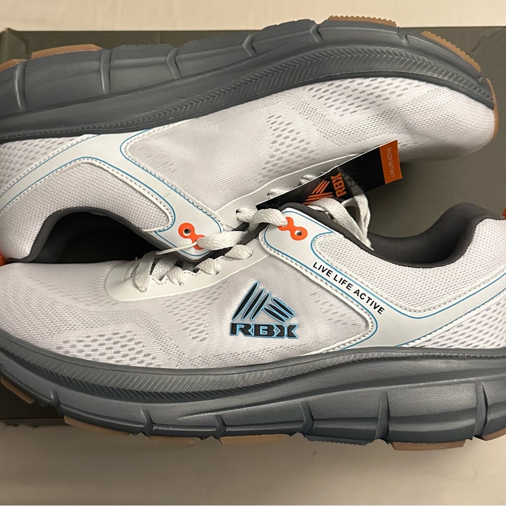 RBX Gray and White Textile Athletic Shoes